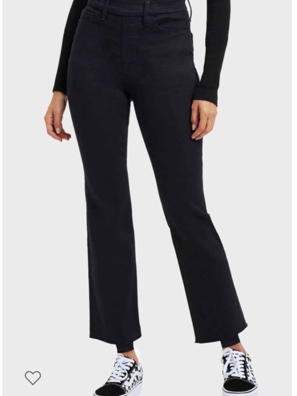 Good American Jeans - POWER STRETCH PULL-ON STRAIGHT JEANS - Faded Black-Large